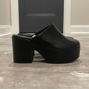 A New Day Black Platform Mules with Chunky Heel Size 8.5